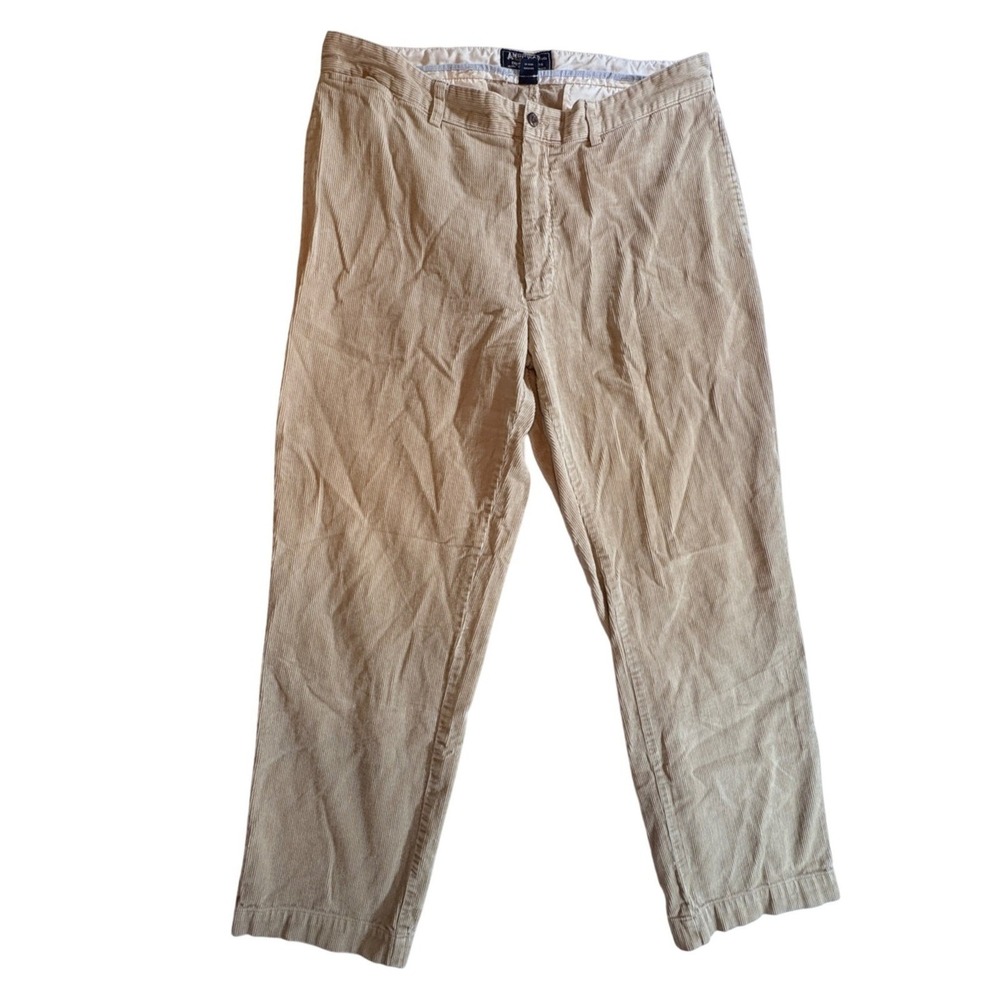 American Living Corduroy Pants Mens 38x32 Tan Khaki Straight Leg Cotton Trousers